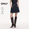 Women's High-Waist A-Line Pleated Denim Mini Skirt