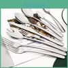 Stainless 304 Tableware Set 624pcs Steel Kitchen Dinnerware Set Flatware Set Dinner Knife Fork Spoons Cutlery Set Western Eating Utensils