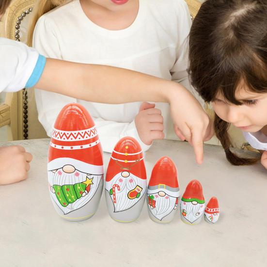 

Yousheng 5 шт./компл. рождественская русская матрешка гном 5 слоев деревянная матрешка Санта гном эльф складная игрушка настольная фигурка украшение Sets
