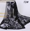 Chiffon Floral Elegant Scarves Silk Scarf Fashion Women Flower Printed Long Soft Wrap Scarf Simulation Silk Shawl Beach Scarf