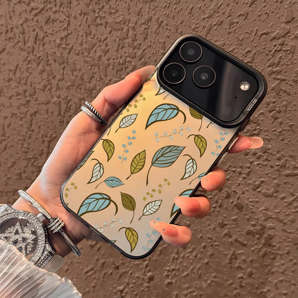 Luxus Blatt Handyhülle Für iPhone 17 16 15 14 13 12 11 Pro Max Air Matt Laser Aurora Stoßfest Funda