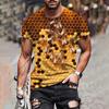 Summer Harajuku 3D Print Bees Honeybee T-Shirts Funny Streetwear Short Sleeves Men's T-shirts