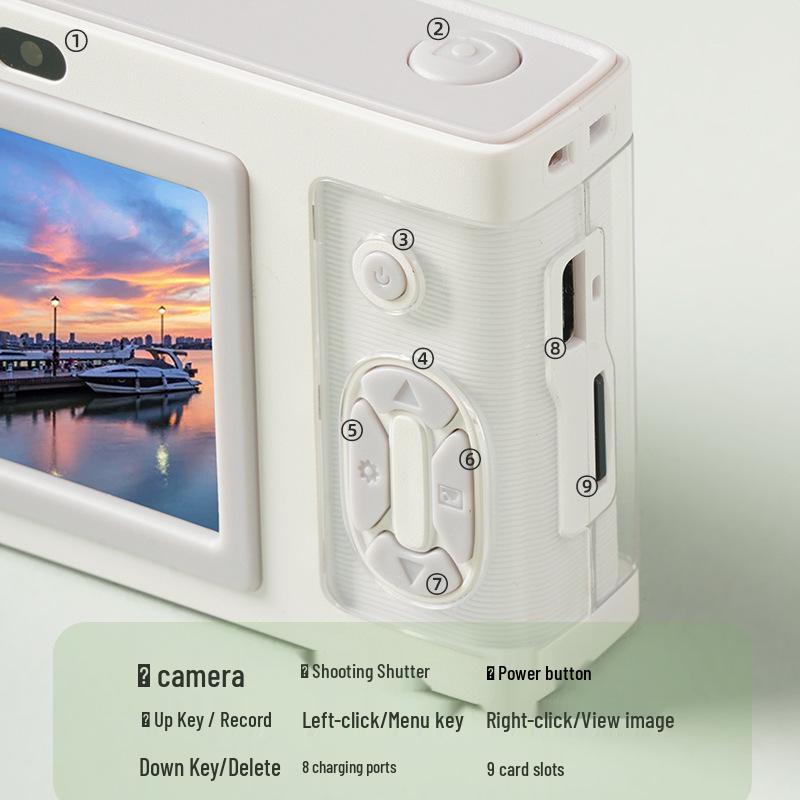 Campus Student HD Retro Dual-Lens Portable Travel Camera