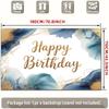 2D Plane 1 Piece of Blue-gold Watercolor Birthday Happy Banner Background Fabric Suitable for Parties Polyester Fabric