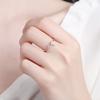 S925 Sterling Silver Korean Style Cross Diamond Adjustable Open Ring Fashion All-Matching