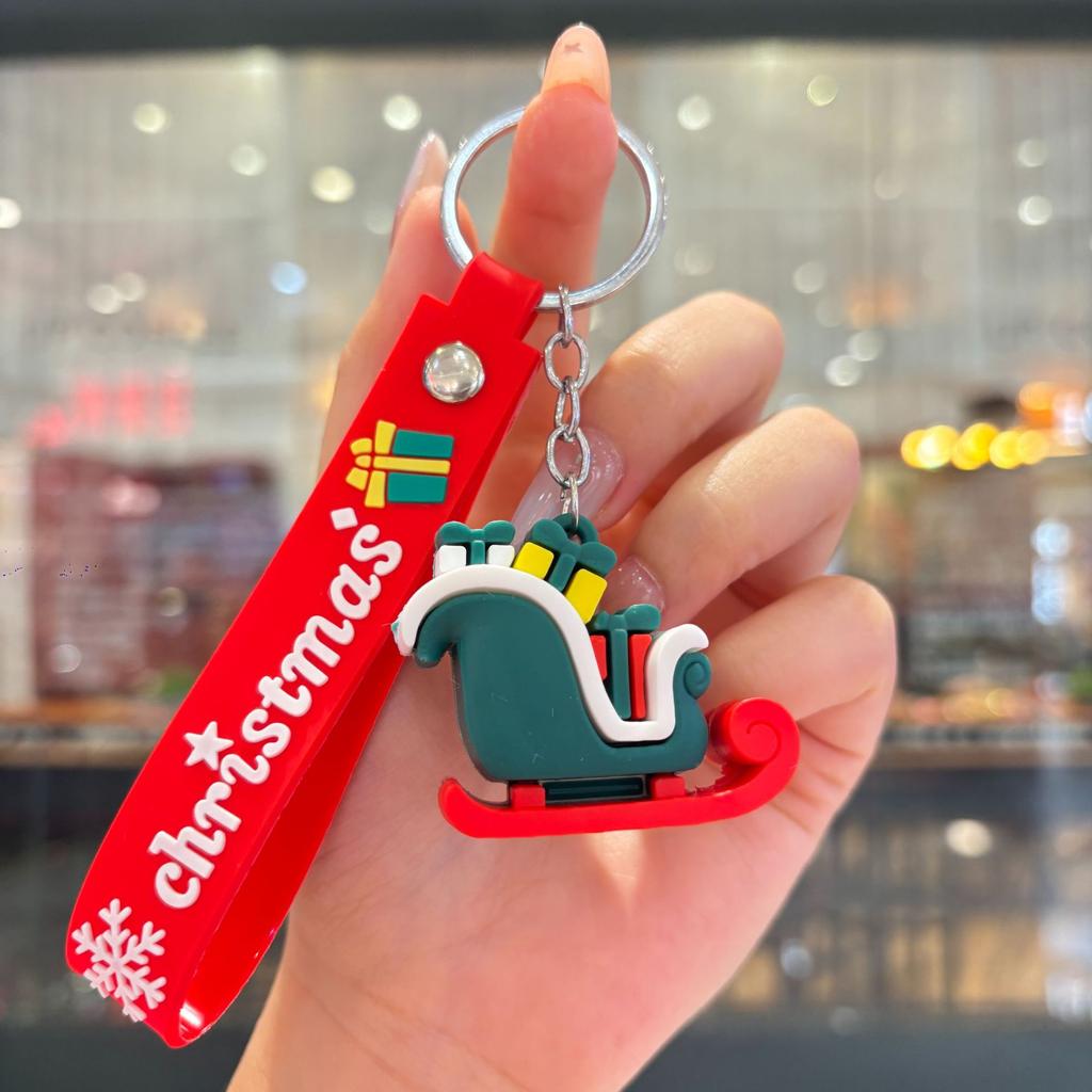 New Christmas Cartoon Keychain Bag Pendant Exquisite Santa Claus Car Keychain Small Gift