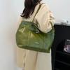 Casual Tote PU Pleated Zipper Top Handle Bags Large Size Personality Retro Feeling Advanced Quality Bags