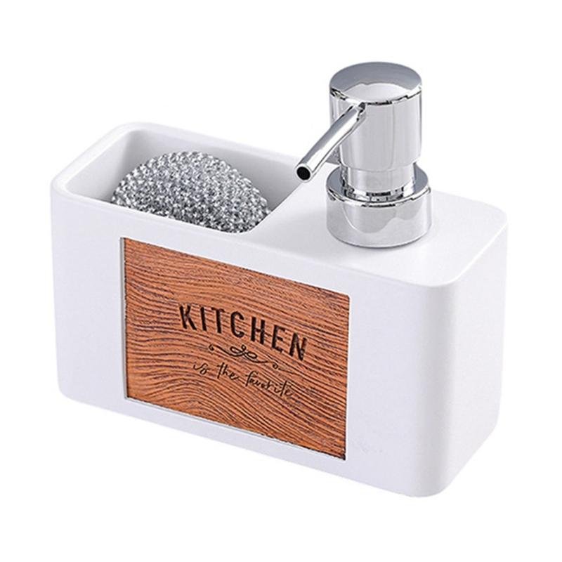 Kitchen Soap Dispenser Set with Sponge Caddys 2in1 Kitchen Soap Dispenser Set for Kitchen Sink,Bathroom Kitchen Gadgets