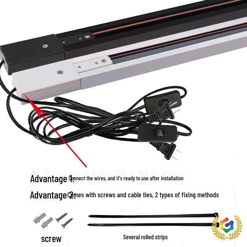 Copper Rail LED Plant Spotlight: Universal Aluminum Track Light Connector, 0.5m Rail