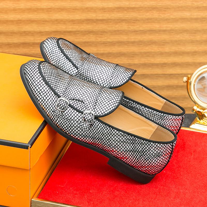 Fashion Le Fu Shoes Men PU Fashionable Retro One Foot Lightweight Driving Shoes Business Office Formal Shoes Sizes 38-46 Men Shoes