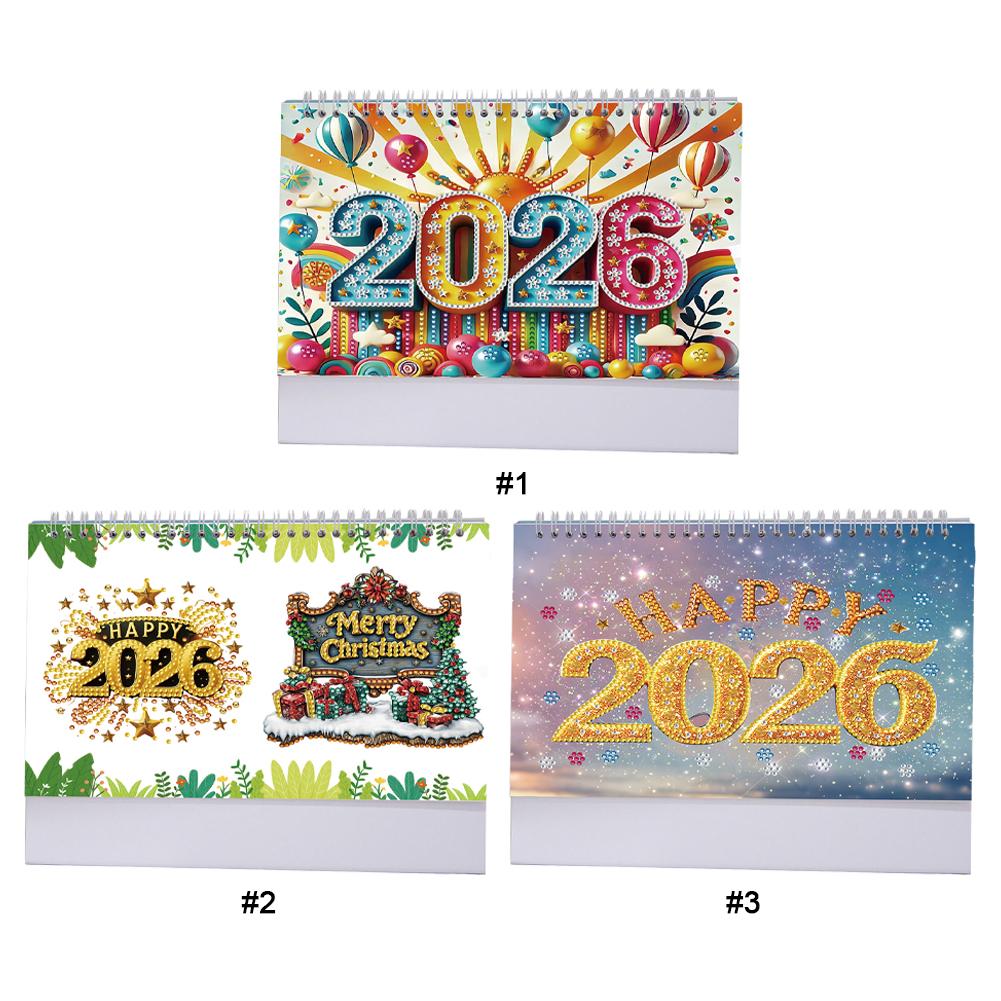 Diamond Painting Paper Calendar DIY Calendar Desktop Ornament Monthly Flip Tabletop Calendar for DIY Crafts Party Gift