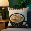 Creative Coffee Illustration Pillow Case Plush Fabric Soft Double Sided Print Home Sofa High Quality Cushion Cover Throw