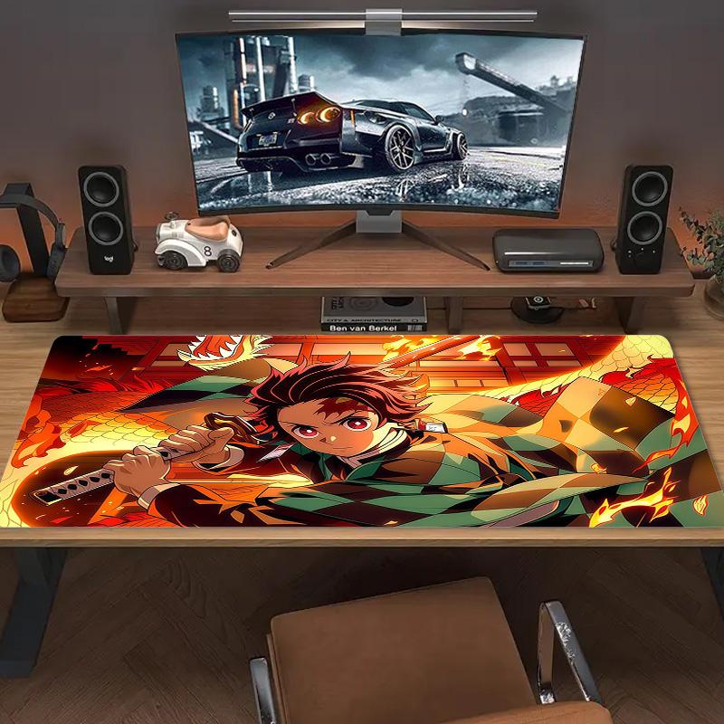Demon Slayer Kimetsu no Yaiba Print Cushion Non-slip Laptop Tablet Big Mousepad XXL Mat Mini PC Playmat With Lock edge