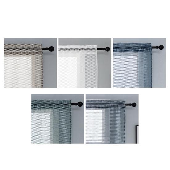 Yousheng Short Curtain Wear Rod Style Scratch-Proof Wrinkle-resistant Non-fading Tear-Resistant Rhombus Lace Mesh Short Curtain for Cafe