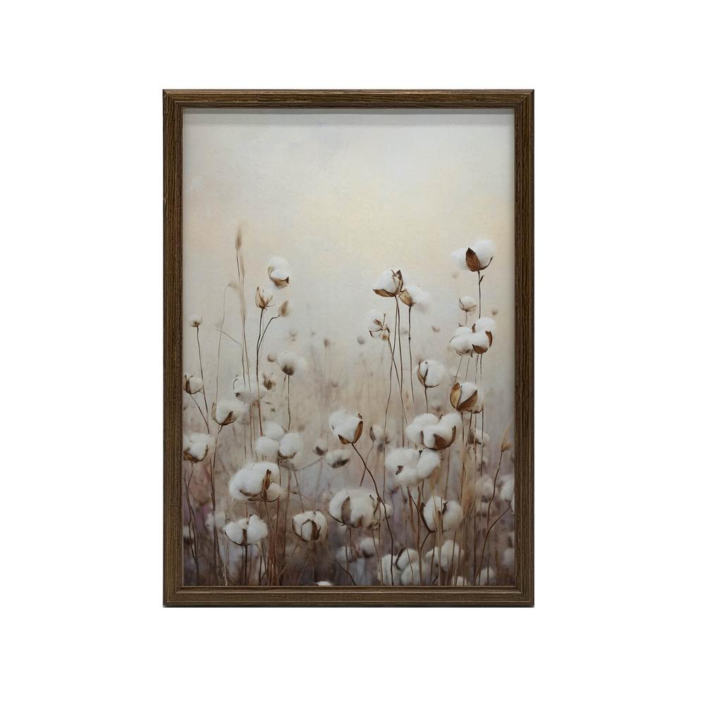 Pastelowe Pola Bawełny Pastelowe Pola Bawełny, 70X100 Cm, Rama Aluminiowa Czarna, Papier Matowy 230 Gsm