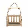 Durable Wooden Hanging Bird Feeder Chair Design Rest Stand Bird Food Container Large Capacity Decorative Wildlife Habitat Yard