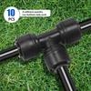 10Pcs Drip Irrigation Parts Quick Connect 1/4" Hose Tee Fittings Universal Irrigation Connectors for Garden Farm & Greenhou W9M4