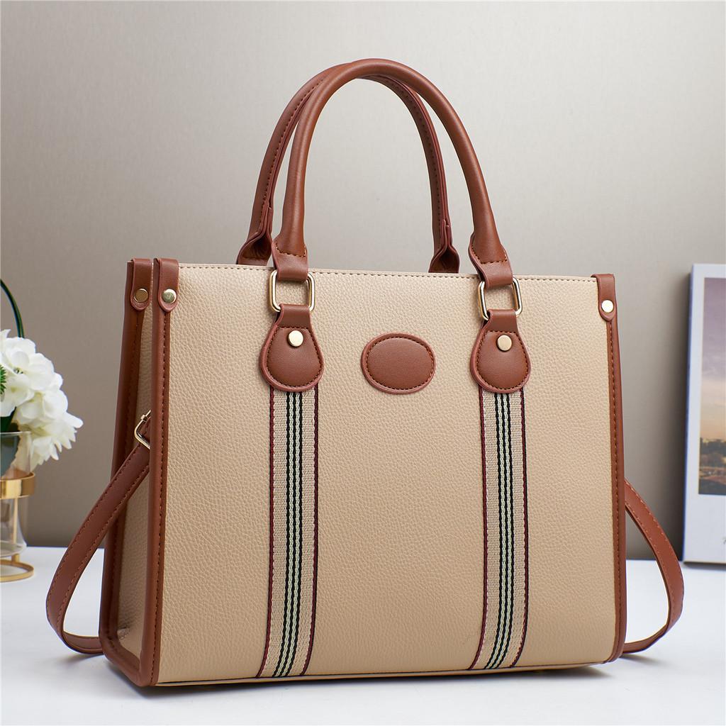 Contemporary Large Pu Tote Bag With Stylish Color Combinations For Everyday Fashion