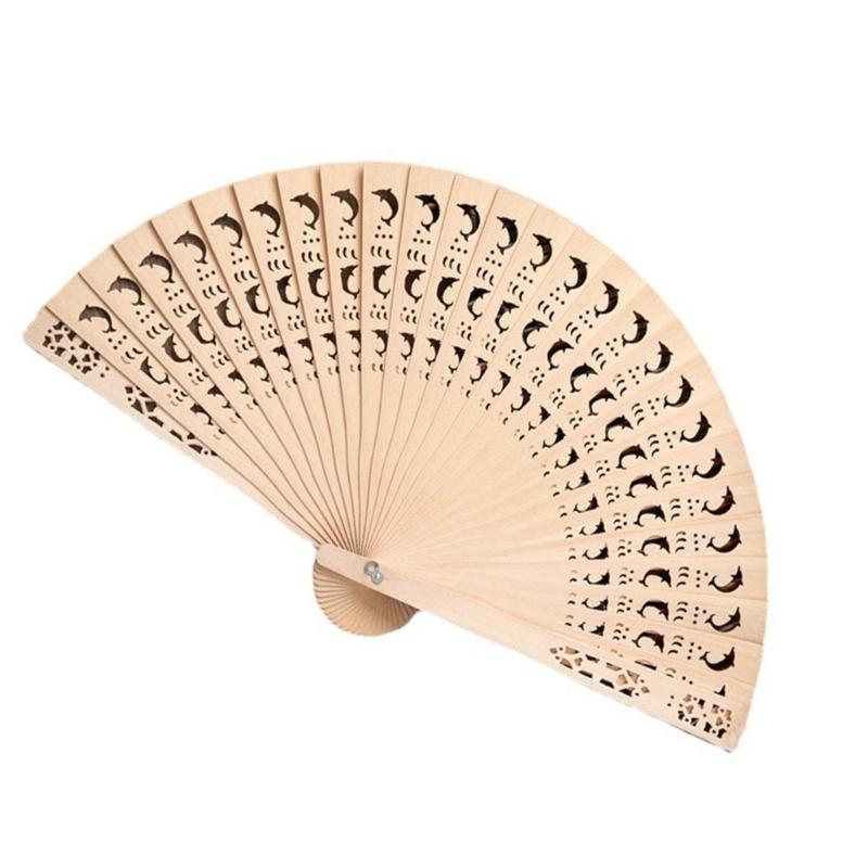 Elegant Chinese Style Folding Fan Handcrafted Wooden Wedding Decoration For Ceremonial Event