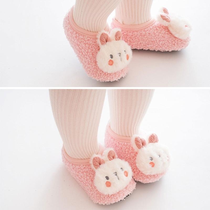 1 Pair Baby Anti Skid Walking Shoes Indoor Toddlers Shoes Non-slip Warm Floor Socks Prewalker for Autumn and Winter