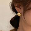Shaped Brushed Metal Trendy Stud Earrings Women Frosted Earrings Ear Buckles Korean Style Earrings