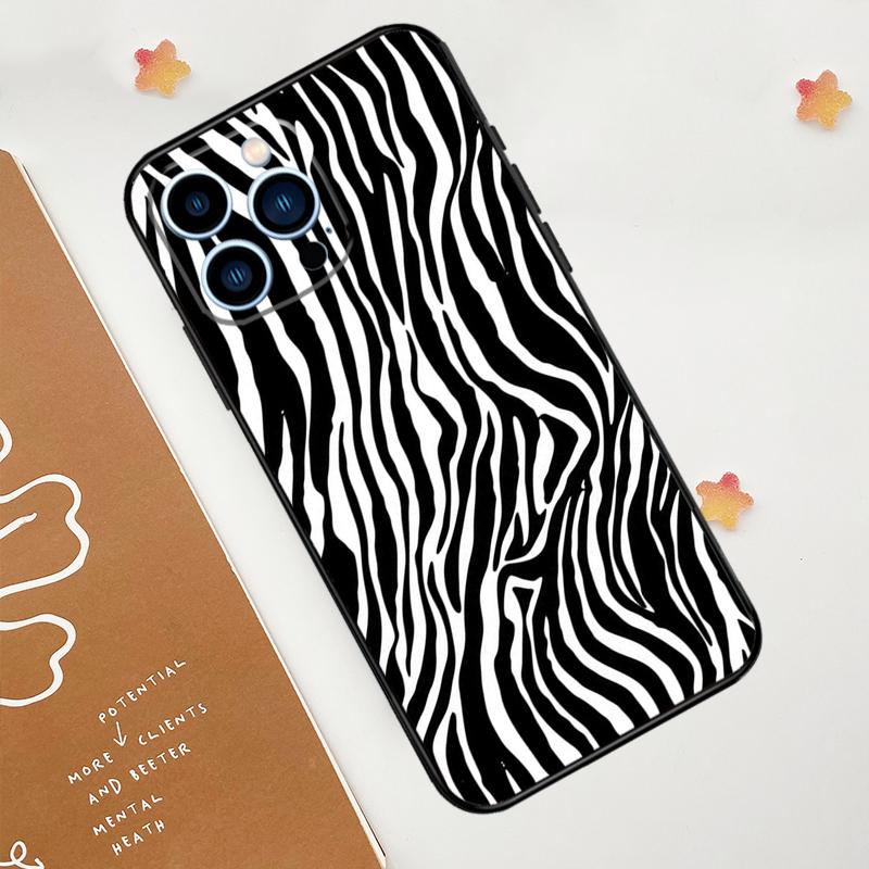 Zebra-Streifen-Druck-Telefon-Kasten für iPhone 15 16 14 13 12 11 Pro Max Mini Plus XS X XR Rückseite
