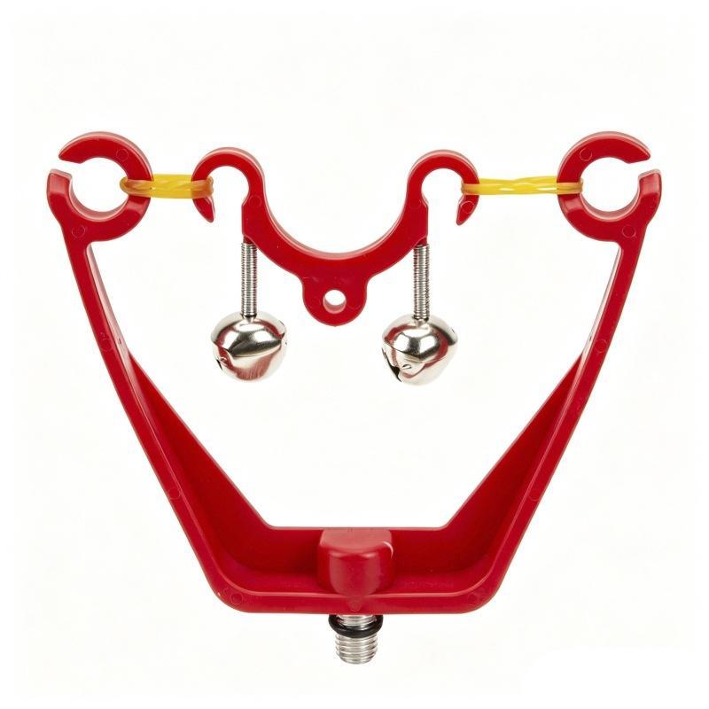 Outdoor Fishing Rod Bite Alarm Clips with Dual Loud Metal Bells Waterproof Plastic Material for Lake Freshwater Fishing
