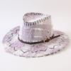 European and American Classic Retro Old Plaid Burr Jazz Hat Men's and Women's Outdoor Sunscreen Sunshade Big Eaves Western Cowboy Hat