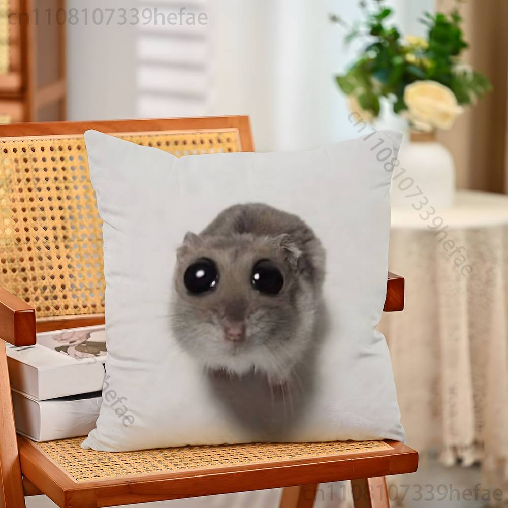 Cute Animal Hamster Throw Pillow Case For Decoration 30cm 50cm 55cm Square Home Pillowcase Case
