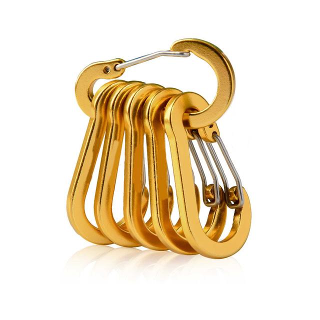 

6 шт./компл. Многофункциональный инструмент для кемпинга, альпинизма, стальная пряжка, маленькие карабины, аксессуары для рыбалки и скалолазания, дропшиппинг Gold 6pcs