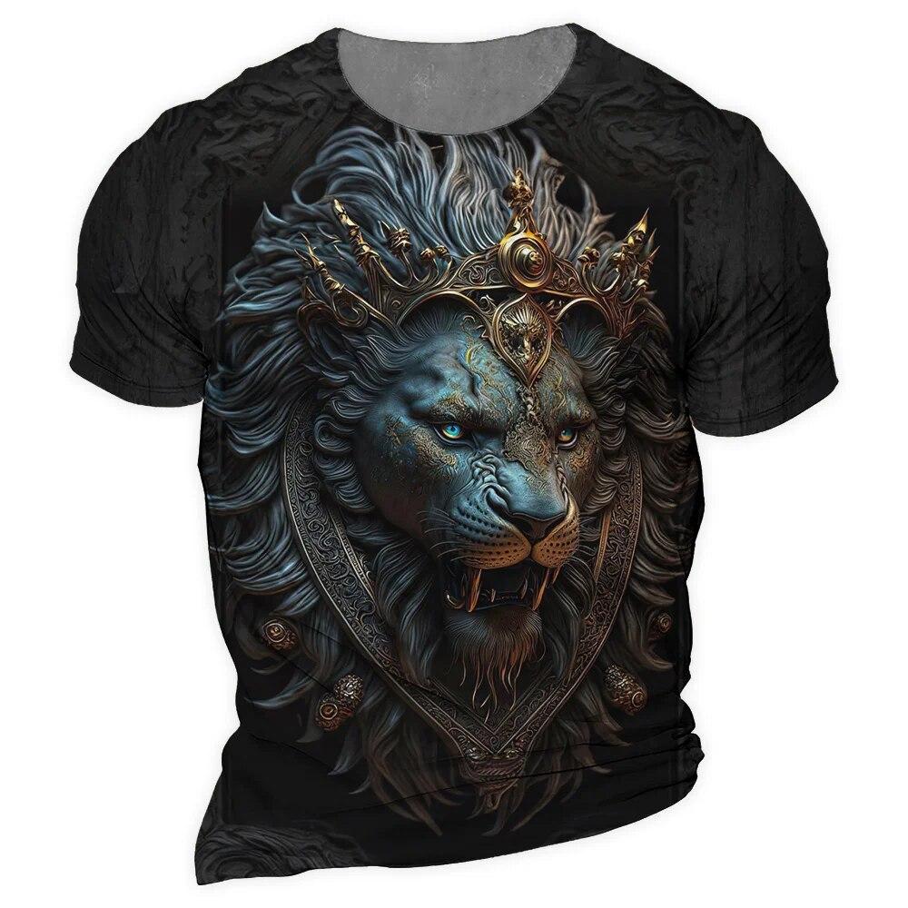 Sommer Animal Print T-Shirt Dragon Tiger Beast 3D Print T-Shirts Personalisierte Loose Top Herren Schnelltrocknende Kurzarmkleidung