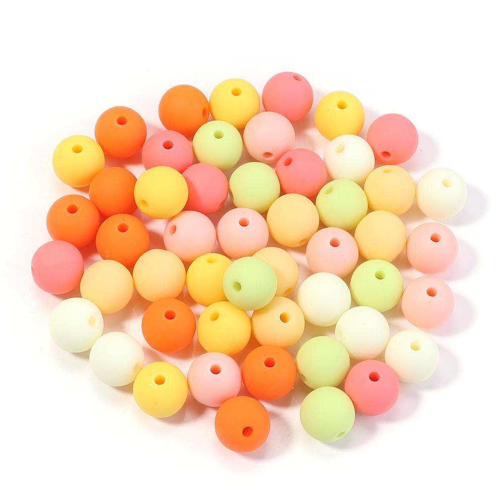 6/8/10/12/14mm Mix Colored Matte Acrylic Spacer Beads Loose Jewelry Round Beads For Making Bracelet Necklace Earring DIY Jewelry