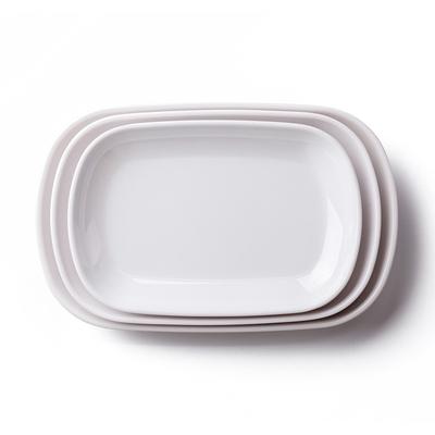 Rectangle Melamine Breakfast Plate Meal Dish Trays Imitation Porcelain Dessret Snack Dishes To Eat Kitchen Tableware 8-10 Inch