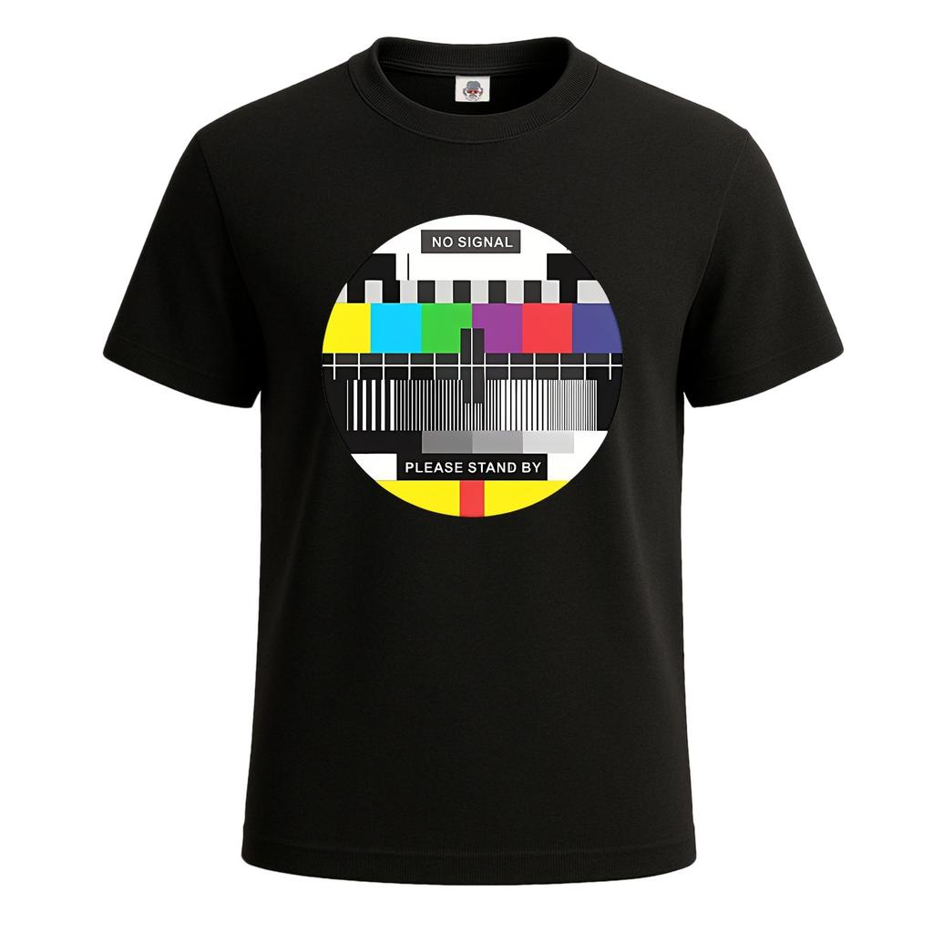 Geen signaal, graag wachten, testscherm, grappig heren T-shirt, cadeau, feest grap T-shirt Top