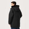 Li Ning Sports Trend Series Solid Color Hooded Zipper Cold Resistant Winter Outdoor Mid-Length Down Jacket Men Outerwear Black AYMU361-1