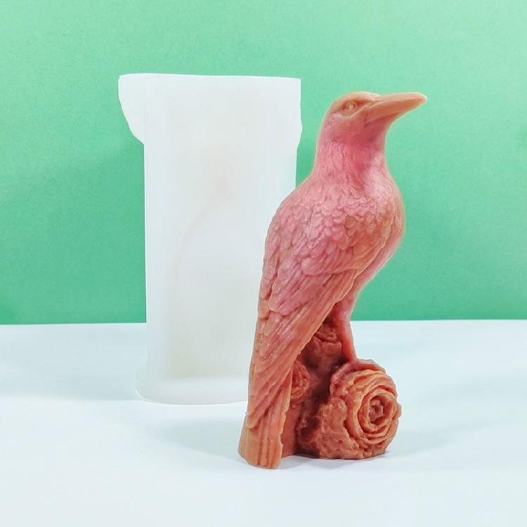 3D Crow Candle Mould Silicone Molds Halloween Castings Molds Home Decorations