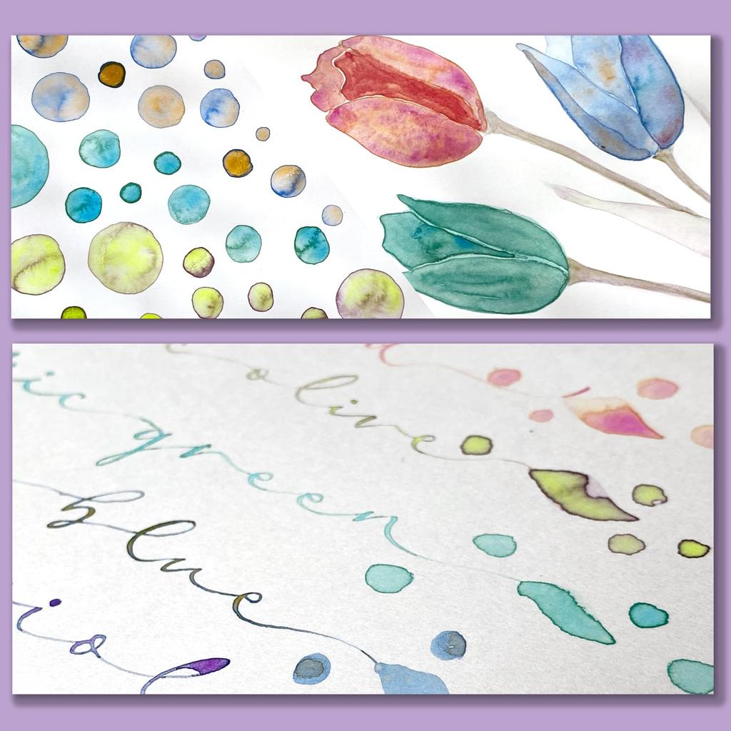 Kuretake Paint Gansai Tanbi Granulating Colors 2 Color Separation Effect 5 Colors MC20GN2/5V