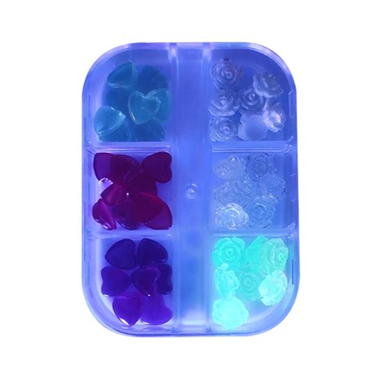 

Подвески для ногтей с камелией, светящиеся цветы в форме сердца любви, смешанные размеры, 3D украшения для ногтей, аксессуары для маникюра, принадлежности для самостоятельного изготовления D