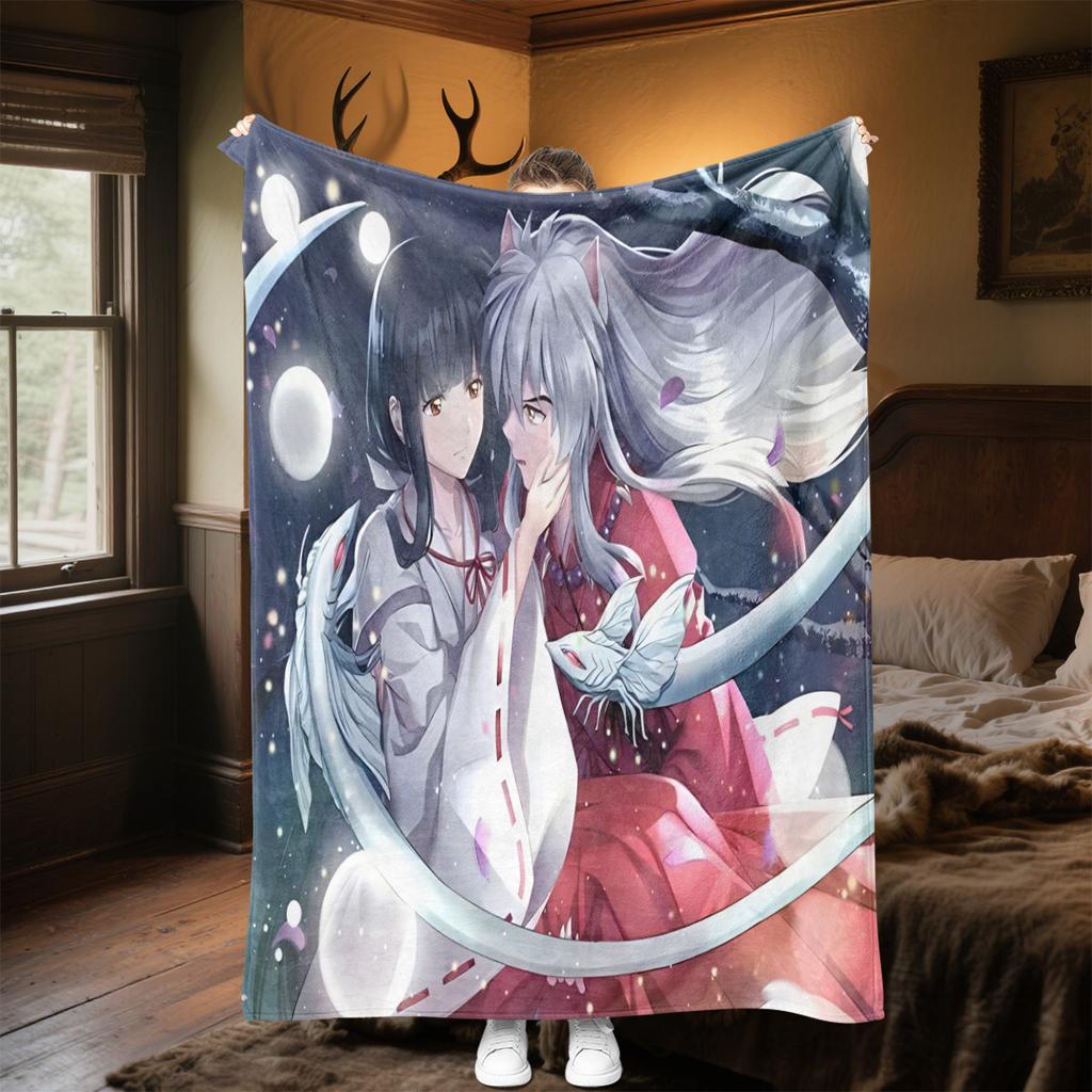 Inuyasha Plush Blanket Soft Comfortable All Seasons blanket Sofa Office Naps blanket Outdoor Travel throw Perfect Gift