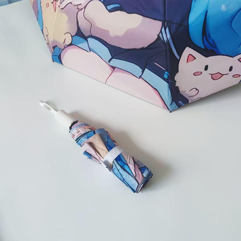 Hatsune Miku, automatický deštník, třísložkový deštník, UV ochrana.