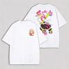 Unisexs Demon Slayer TShirt Kanroji Mitsuri Pink Anime Graphic Black Pure Cotton Short Sleeve Casual Tee for Otaku Daily Wear