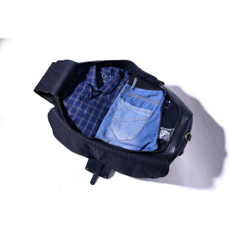 Černá kožená cestovní taška: Velký cestovní příruční