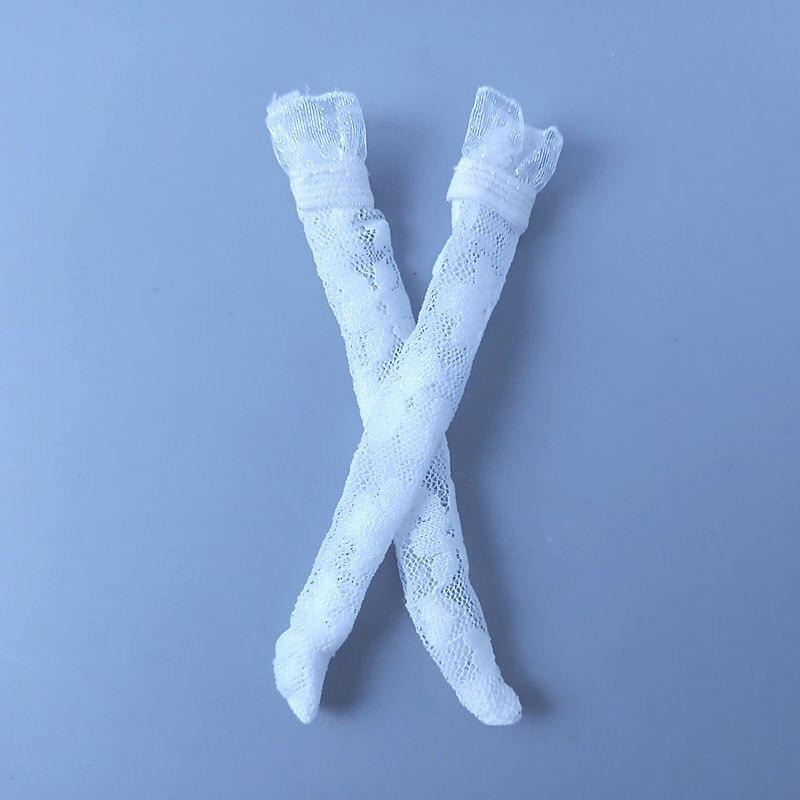 

1 пара модных белых носков принцессы с цветочным принтом и кружевом средней длины для кукол Барби, носки для кукол Блайз Ликка, игрушка своими руками 1/6 белый