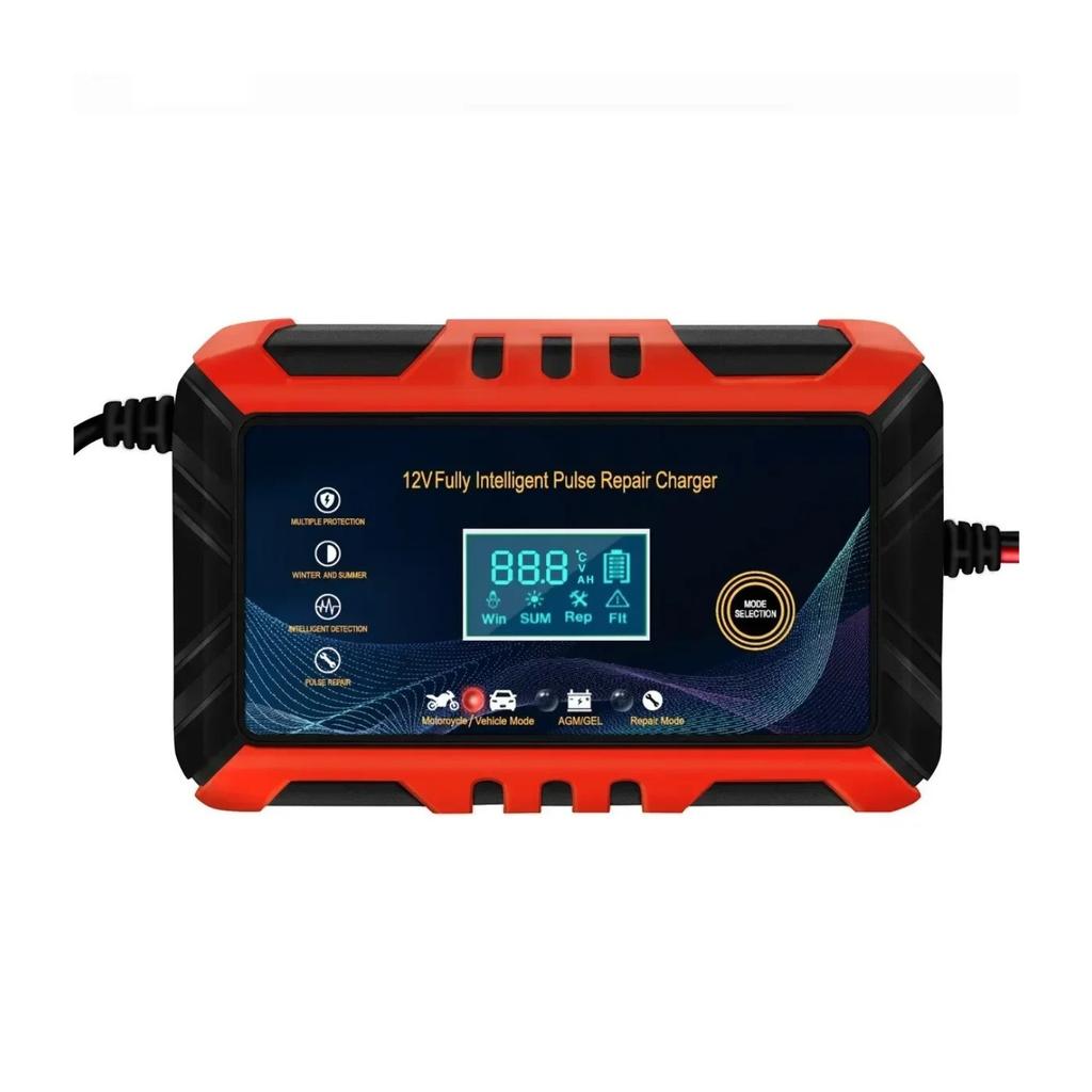 12V Intelligent Car Battery Charger - Pulse Repair, LCD Display, Suitable for Cars & Motorcycles&ship&Water Motorcycle