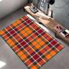 Plaid Pattern Carpet In Warm Orange and Red Tones, Modern Home Decor Suitable for Use As an Anti-slip for Living Room Bedroom Sofas