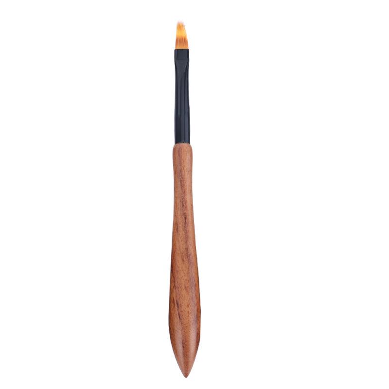 Japanese Sandalwood Nail Art Brush Set - 12-Piece Gourd Handle Wood Rods for Gel Polish and Liner Art
