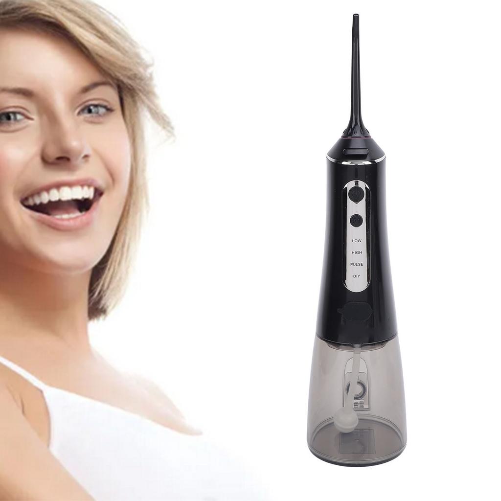 Portable Oral Irrigator 300ml Tank 4 Modes Water Resistant Cordless Teeth Cleaner for Home Office Tr
