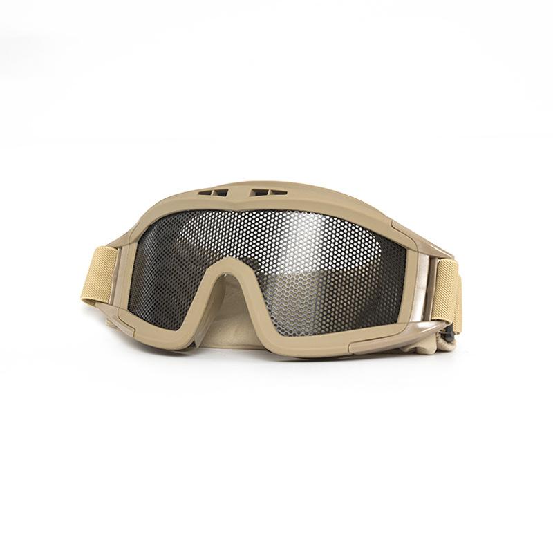 Desert Locust Goggles Iron Mesh Explosion-Proof Impact-Resistant Protective Eyewear Military Fan Outdoor Goggles Tactical Shooting Glasses