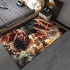 "Anime Style Battle Scene Carpet with Titans and Warriors Design" Suitable for Use As an Anti-slip for Living Room Bedroom Sofas