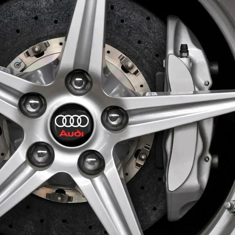 4PCS Car Wheel Center Cap Emblem Waterproof Self-Adhesive Hub Logo For s2 A4 A3 A5 A6 A7 A8 Q3 Q5 Q7 Q8 B5 B6 B7 B8 B9 Q7 8P2s